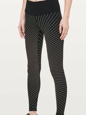 Lululemon Striped High-Waist Leggings